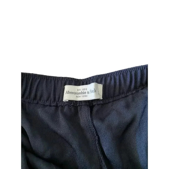 Abercrombie & Fitch Women's Navy Blue High Waisted Drawstring Shorts Size Medium - Picture 4 of 6